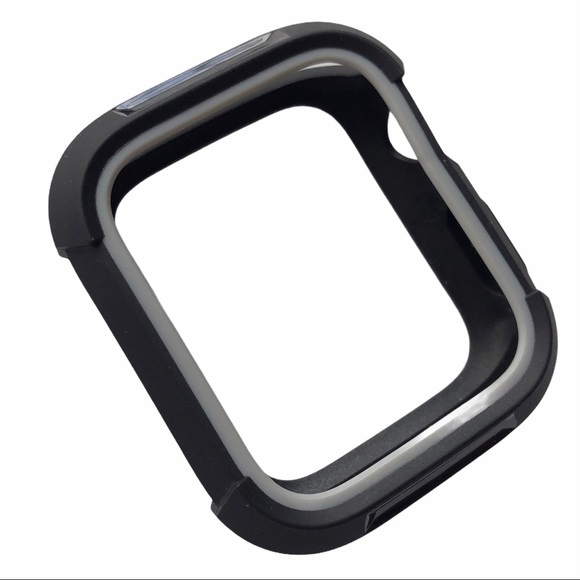 3 Silicone Sport Bands + Bumper Apple Watch 44/45mm M/L Black Gray NEW - Picture 4 of 10